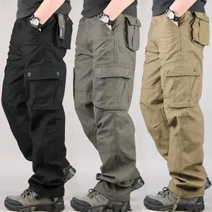 A Pair of Pants – Pure Cotton, Wear-Resistant, Multi-Pocket Cargo Pants, Straight-Leg, Long Work Trousers, Protective, Loose Fit, Plus Size