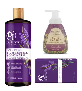 Lavender Luxury Set Body and Hand wash Pure Castile Soap for Sensitive Skin