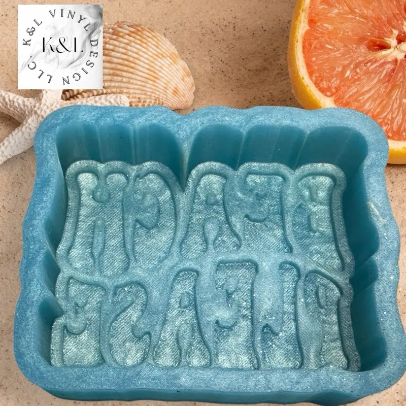 Beach Please Freshie Mold - Decorative Bead Mold for Crafting with Natural Color and Textured Design