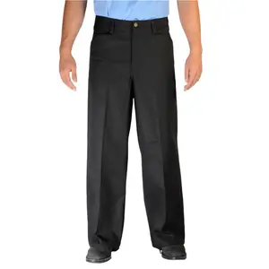 Ben Davis Men's Original Gorilla Cut Work Trousers - Black, 10.5-oz 50% Polyester 50% Cotton Plain Fabric, All-Season Loose Fit Menswear, Front Slash Pockets, Custom Buttons, Zip Fly Closure