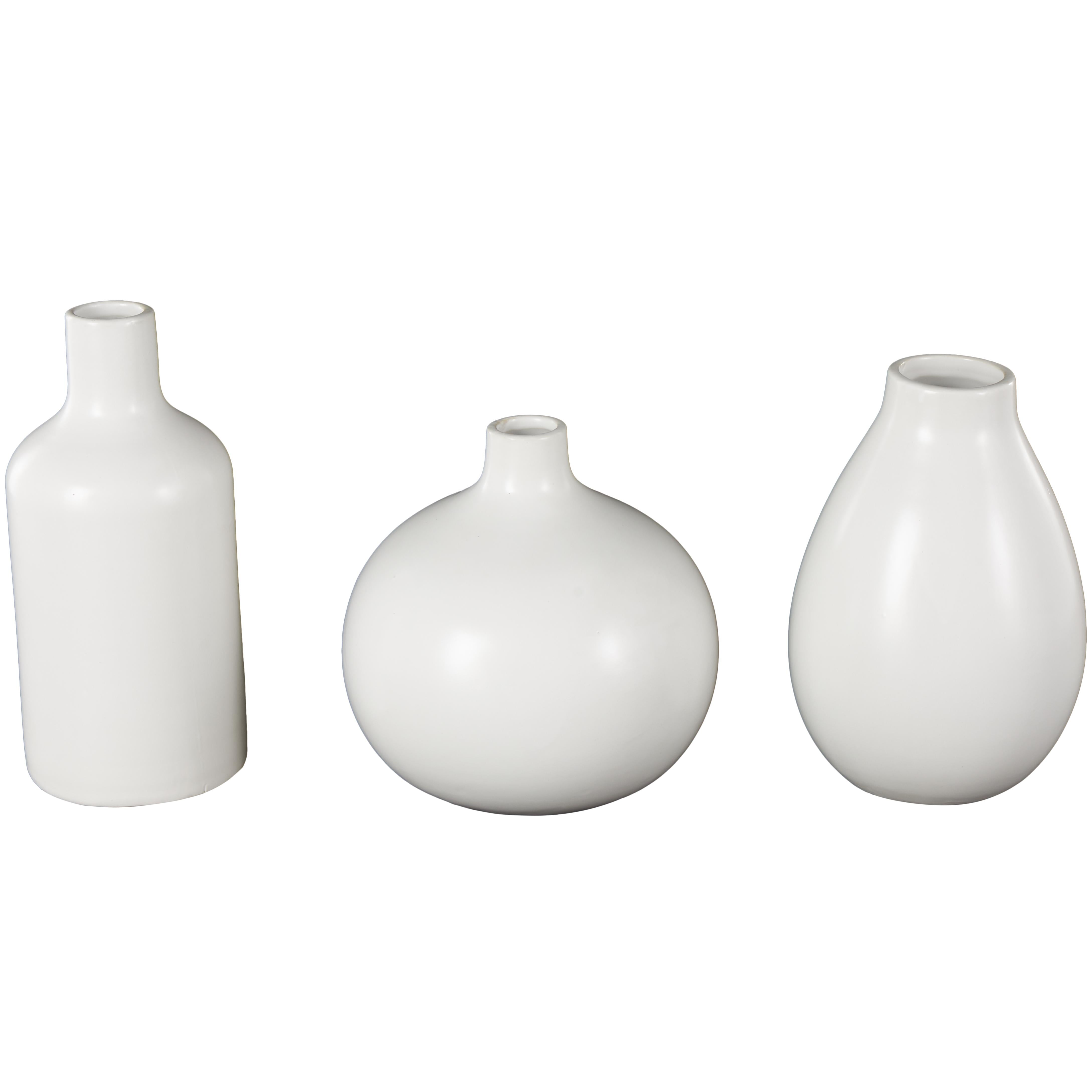 Set of 3 Ceramic Decorative Vase with Varying Shapes