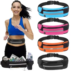 Running Belt for Men & Women – Ultra-Thin Waterproof Waist Pack for Phone, Keys & Coins – No-Bounce Elastic Sport Pouch for Jogging, Hiking, Gym & Travel