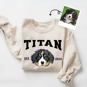 Custom Pet Portrait Sweatshirt, Personalized Pet Name Crewneck, Pet Memorial, Dog Face Hoodie, Personalized Pet Name sweatshirt, Dog Lover Gift