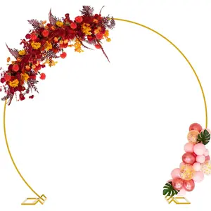 Wedding Arch 8.5FT Round Backdrop Stand  Metal Circle Balloon Arch Frame Stand for Wedding Ceremony Birthday Party Bridal Shower Anniversary Candy Tables Decoration
