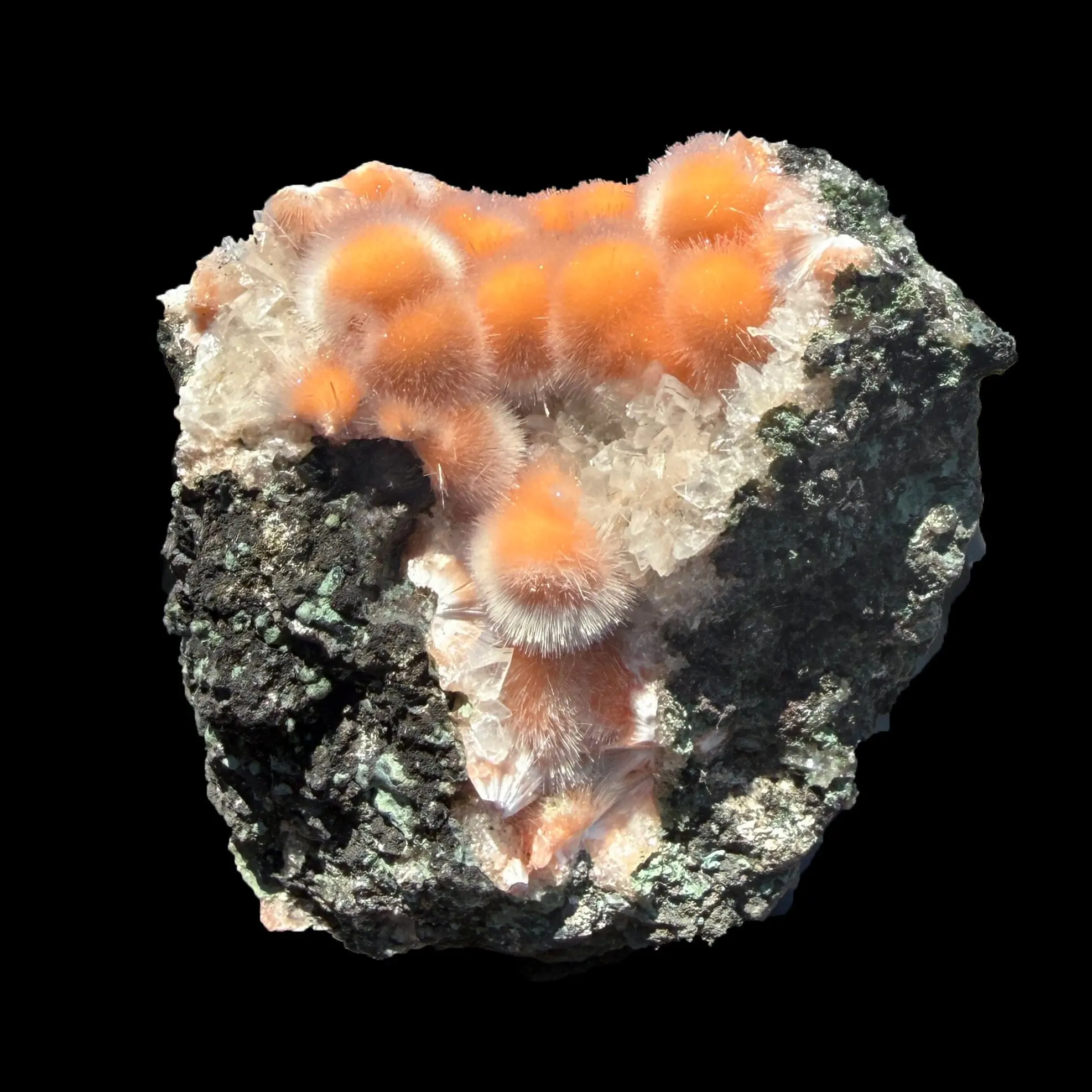 Orange Thomsonite with Mesolite Natural Mineral Specimen from Madhya Pradesh # DKT99
