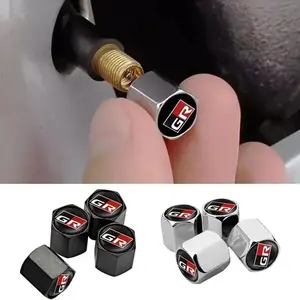 4Pcs/Set Car Tire Hexagon Valve Cap Bolt Type Aluminum Anti-theft For Toyota GR Sport Gazoo Racing C-HR RAV4 Mirai Avensis Prado
