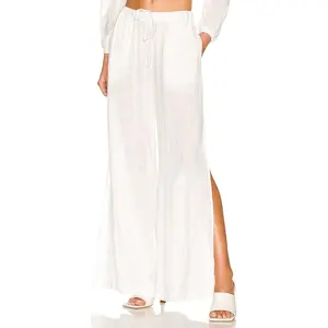 Bella Dahl Side Slit Beach Pant in White