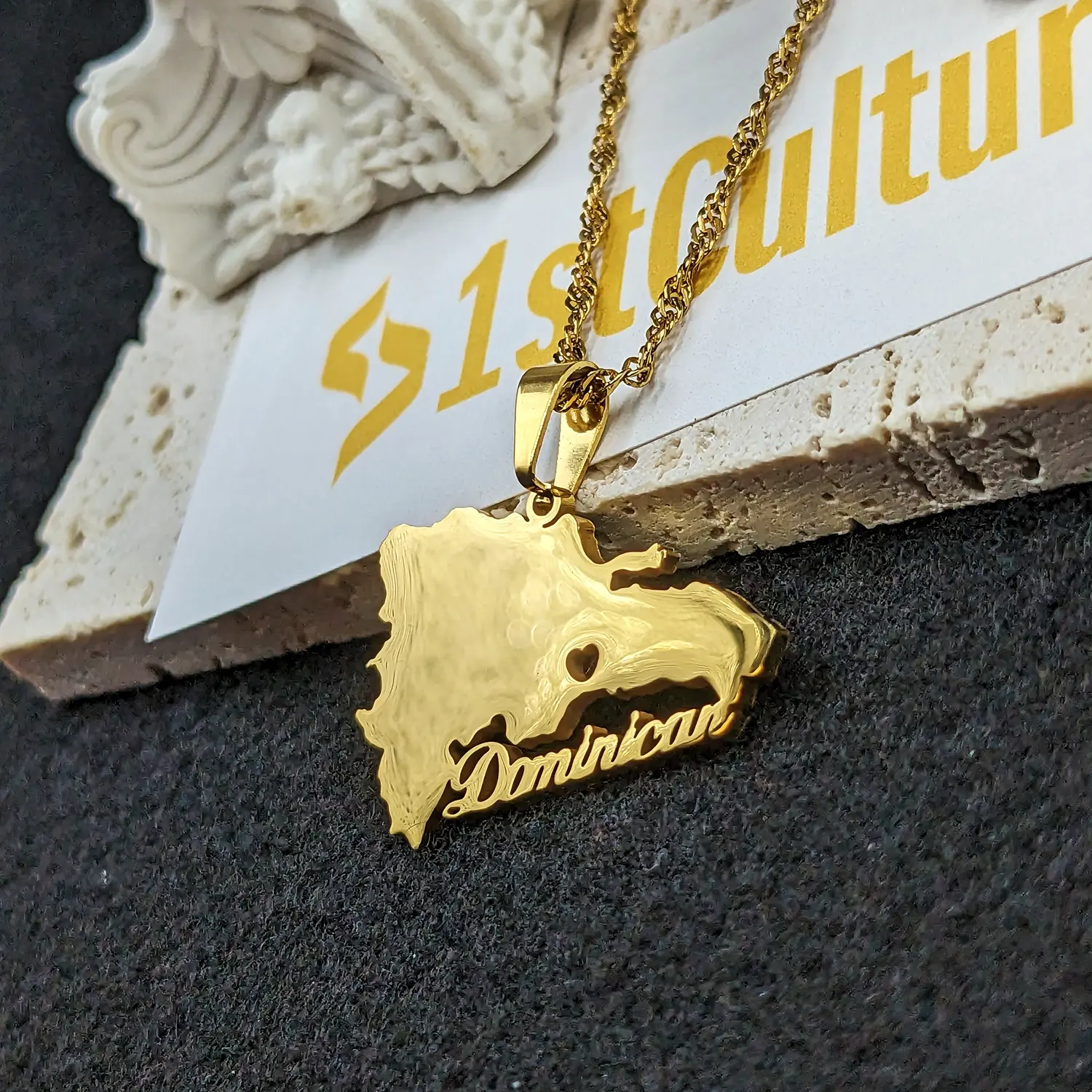 Dominican Republic Map Necklace - Gifts Charms