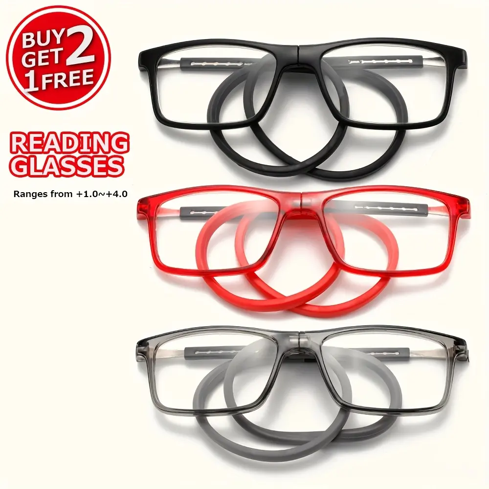 Magnetically adhering neck-hanging reading glasses Lightweight Durable Glasses for the elderly; anti-loss hanging rope; a daily essential for middle-aged and elderly people the best gift choice for reading/working/daily travel/sending to the elderly