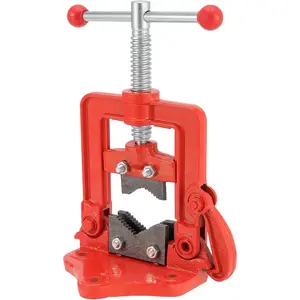 Heavy Duty Pipe Vice - 0.4 to 2.4 Inches Capacity, Forged Bench Yoke Vise Threader for  & Fixing Pipes 10 to 60mm