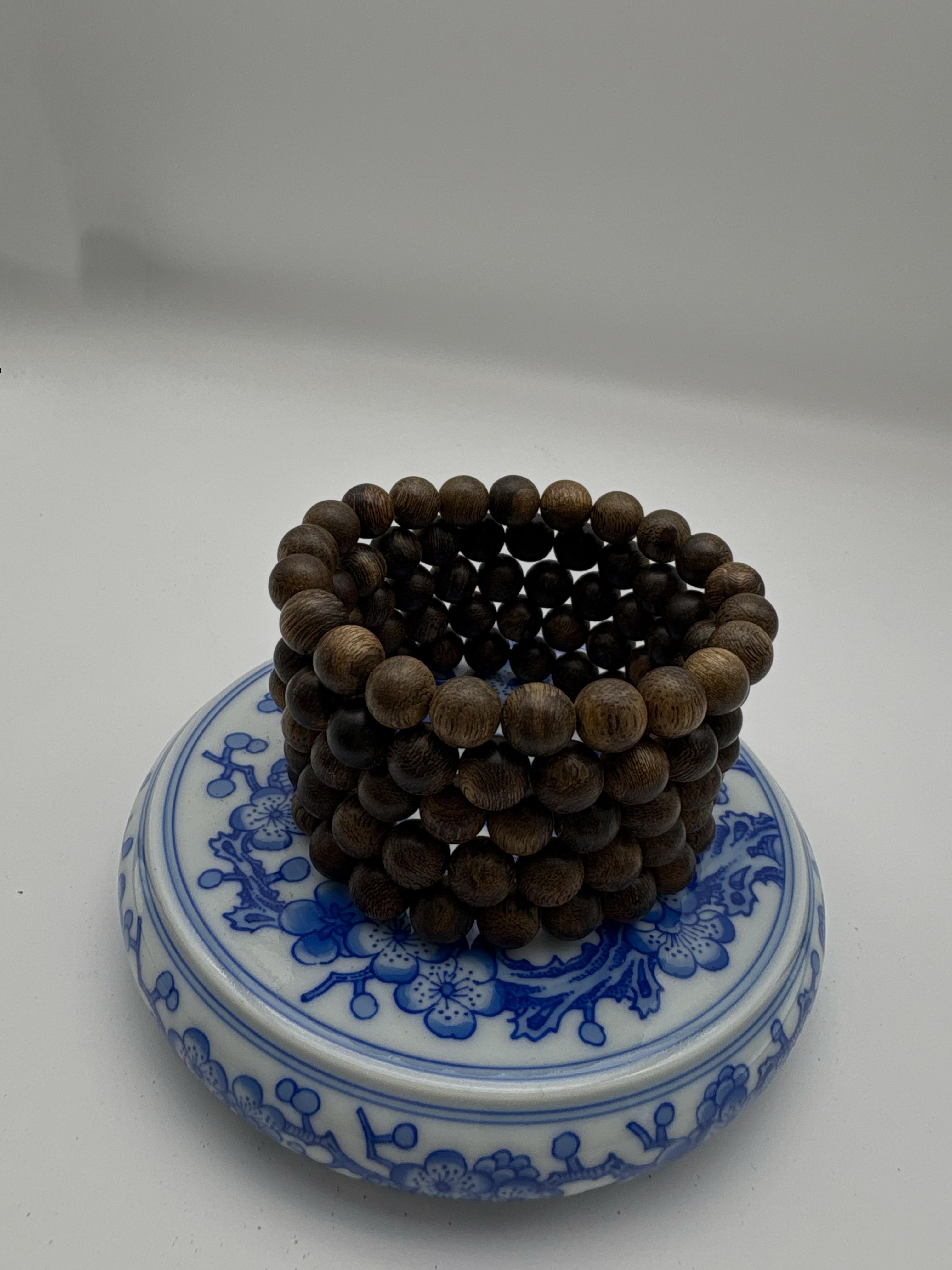 Shine You  Wild Agarwood Bracelet, Brunei Soft Silk Agarwood ，Submerged-level, Single Bead Diameter 0.86cm ~ 21 Beads ~ 8.27g, Rich in Oil