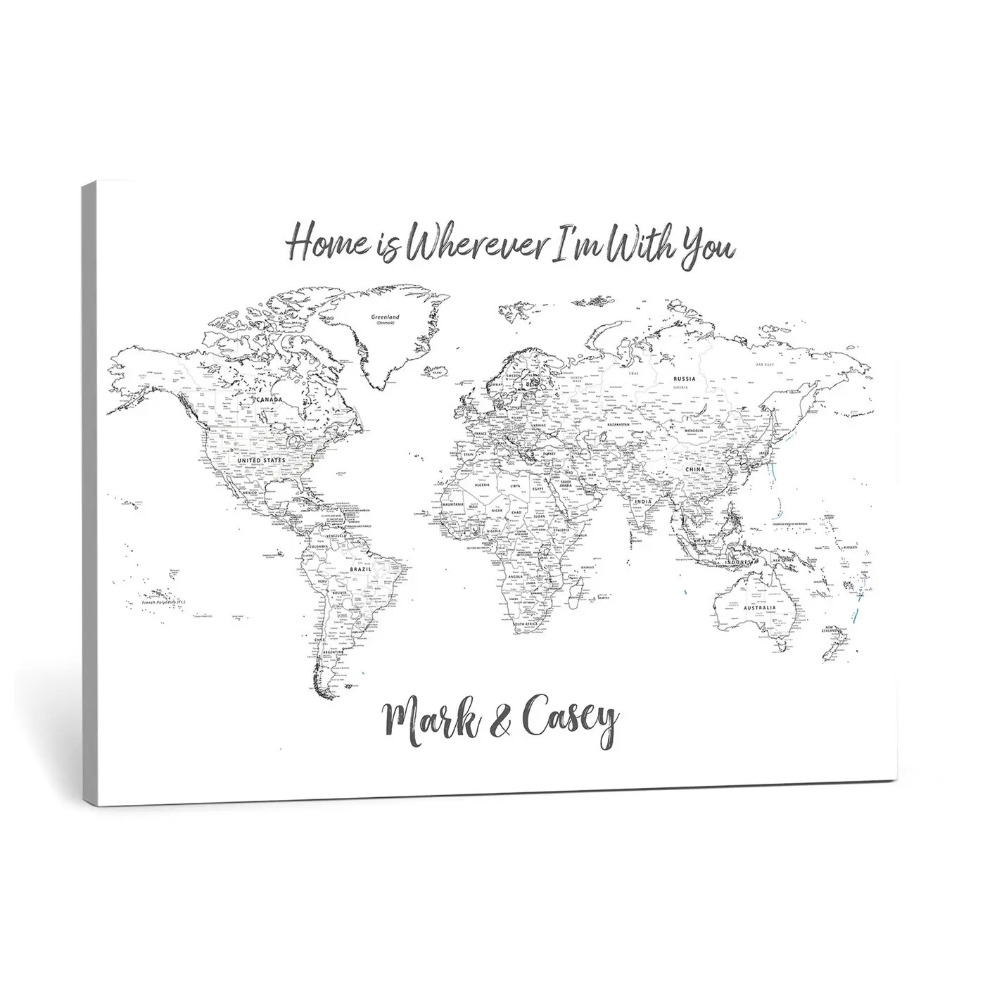 Custom Push Pin Travel World Map Canvas Print - Personalized, Multi-Size Home Decor Wall Art for Travel Enthusiasts