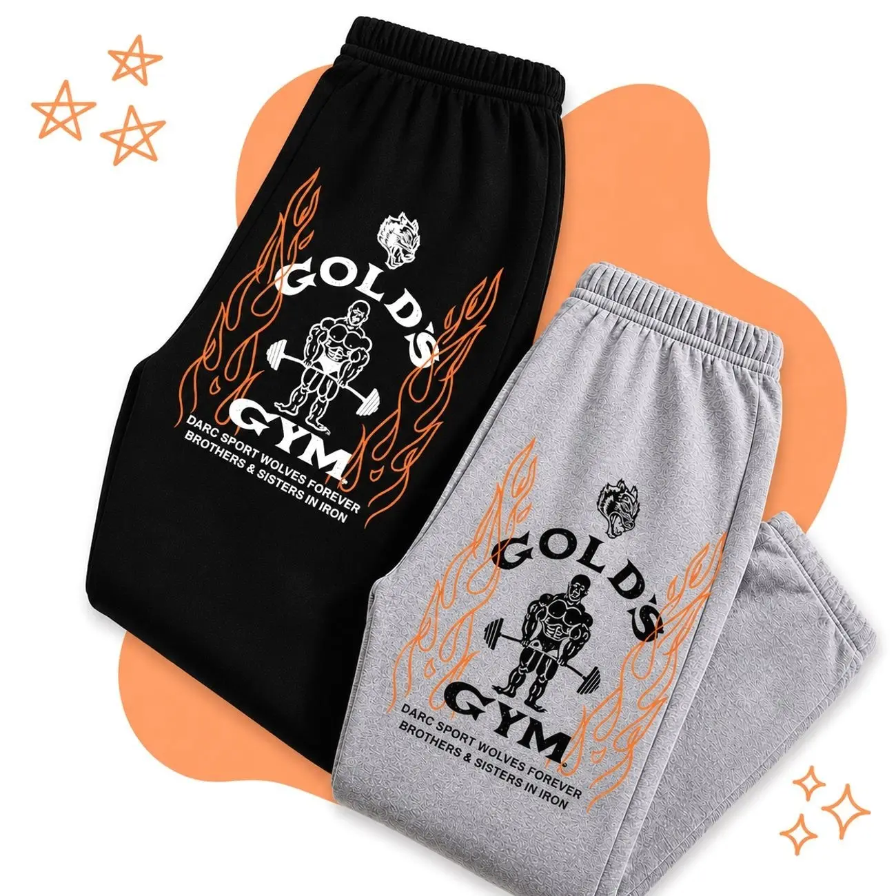 Gold's Gym Wolves Sweatpants - Gym Graphic Design Pants Comfortable Stylish Fit For Gym Enthusiasts, Matching Unisex Pants Cozy Comfortable , Trending 26 8