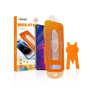 2-In-1 Quick-Fit Screen Protector Kit for iPhone 15/16/17 Pro Max, Auto-Alignment Box & Phone Stand, Bubble-Free HD Tempered Glass