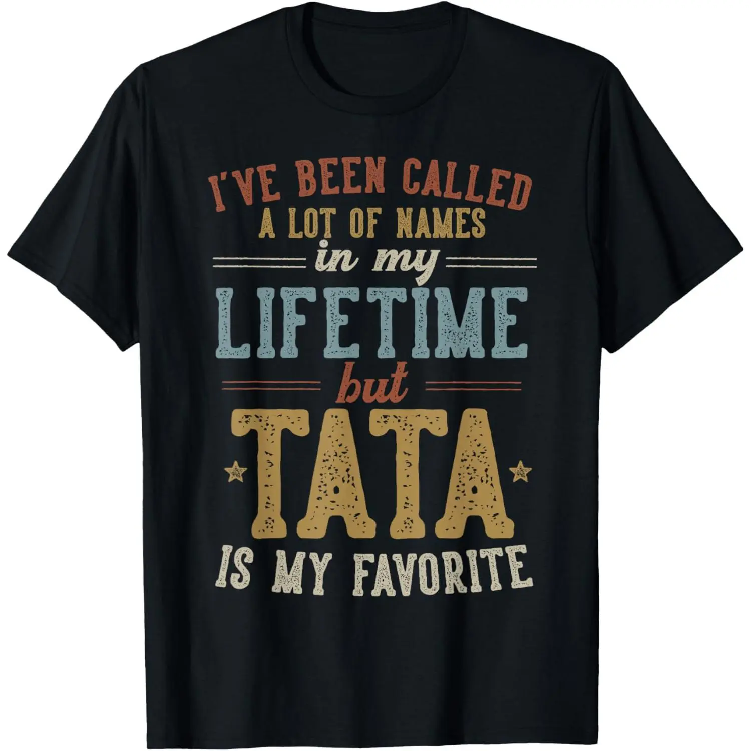 Men's Pure Cotton "Tata is My Favorite Name" Graphic T-Shirt - Natural, Casual, Round Neck, Short Sleeves, Father's Day Gift for Men