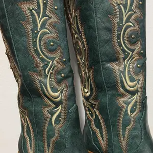 Wetkiss Knee High Cowboy Cowgirl Boots for Women, Stylish Western Design with Chunky Heel, Embroidery and Studded Details  ,Women's Shoes,Women's Boots #TikTokShopStockUp