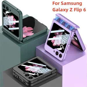 Fin Magnetic Hinge Protection Hard PC Phone Cover for Samsung Galaxy Z Flip 7 6 5G Case Shockproof with Small Screen Protector