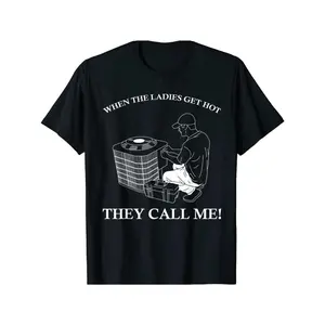 Funny HVAC Technology Design T-Shirt for Men, 100% Cotton Crew Neck Short Sleeve Black