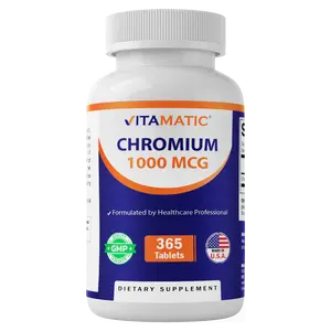 Vitamatic Chromium 1000 mcg | 365 Tablets | High Potency Chromium Picolinate | Non-GMO, Gluten Free