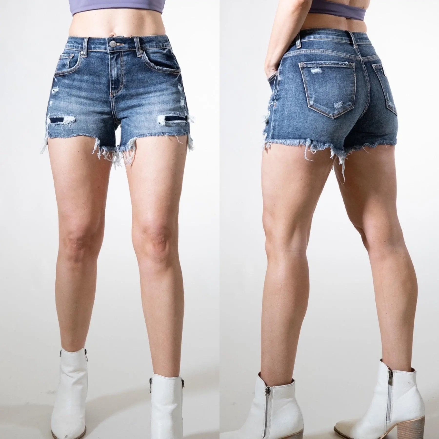 Keira Mid Rise Patch Shorts