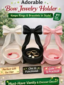 Bow Jewelry Holder  Ring & Bracelet Organizer | 3D Printed Jewelry Dish | Cute Aesthetic Room Decor | Gift for Her