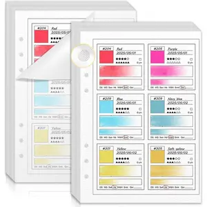 25 Sheets A5 Watercolor Swatch Paper Painters Color Diary Loose Leaf for 6 Ring 140lb 100% Cotton Water Color Paper for Artists Watercolor Coloring Book with 26 Sheets Glassine