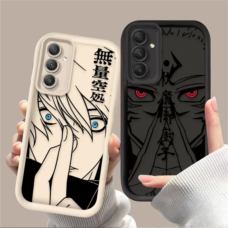 Anime Jujutsu Kaisen Gojo Satoru Customized Soft Silicone Smartphone Case - Protective Handheld Casing Cover for Samsung Galaxy S21-S26, A13-A17, A33-A36, A52-A54 Mobile Phone Accessories