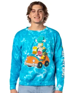 The Simpsons Men's Homer Krusty Sideshow Bob Tie Dye Pullover Sweatshirt