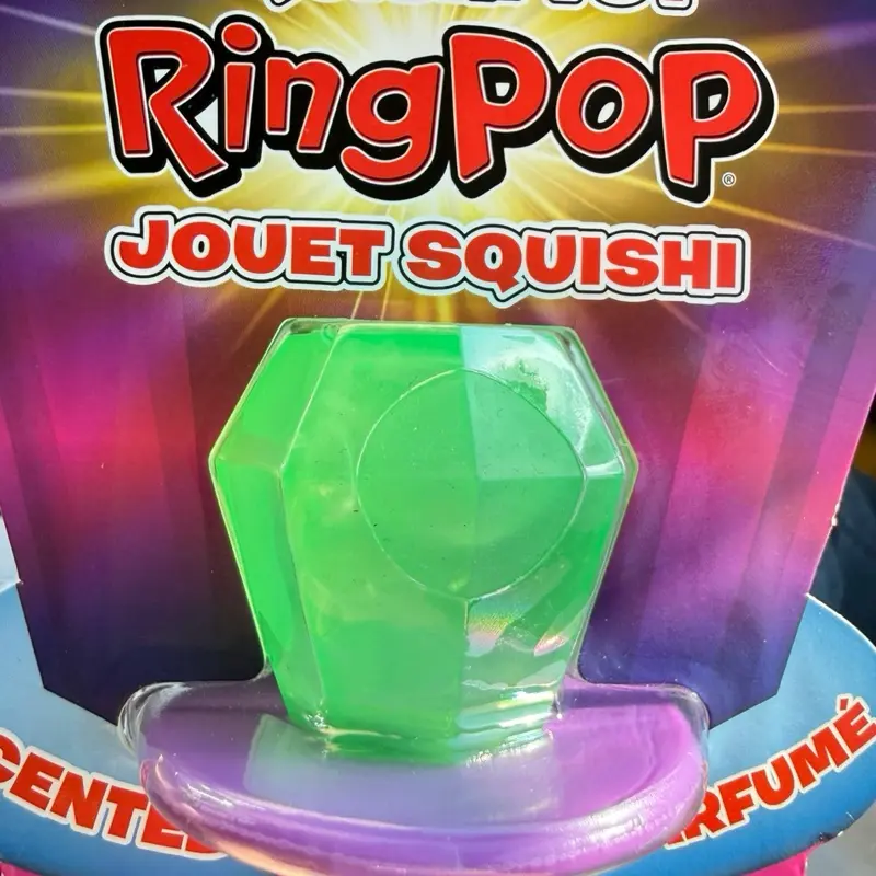 Hand held ring finger squishy sucker stress relief toy