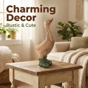 Goose Statue for Home Decor, Quirky 22CM Resin Goose Figurine with Boots,  Cute Aesthetic Room Desk Decor, Whimsical Duck Ornament,Garden Decoration,Porch Goose, Perfect Gift summerwins