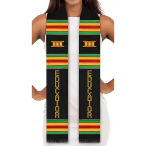 Educator Authentic Handwoven Kente Cloth Graduation Stole