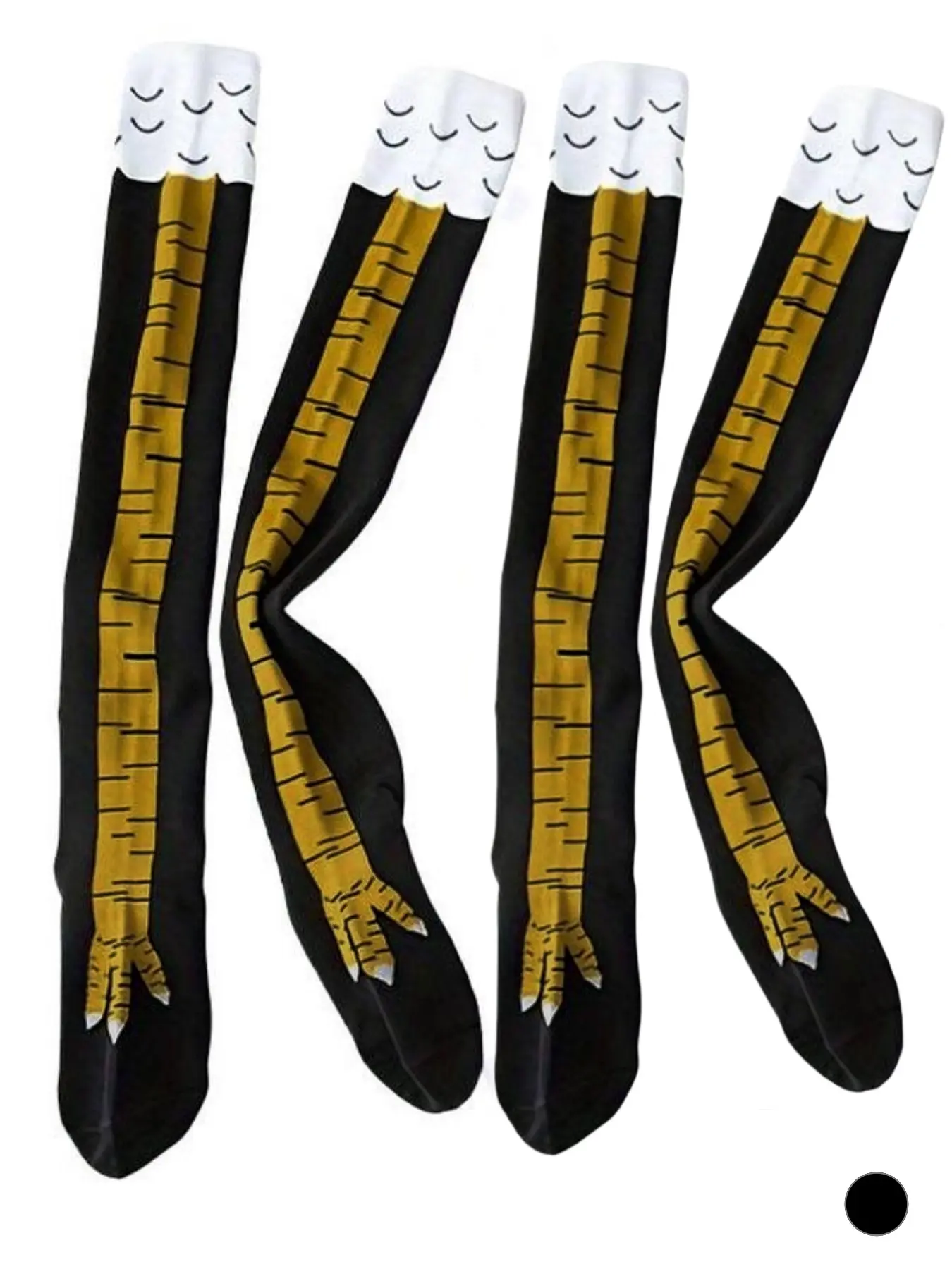 Two pairs of funny chicken leg socks for women, comfortable and snug fit, suitable for everyday wear, perfect for casual occasions, and a fun accessory for everyday use.