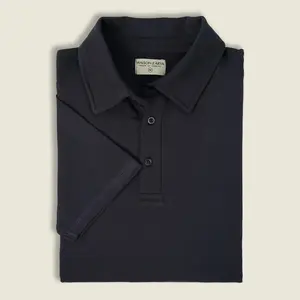 The Nobel Polo Half Sleeve. (Blu Scuro) 95% Supima Cotton 5% Lycra Blend Structured Collar Pre-Shrunk Anti-Pilling Machine Washable