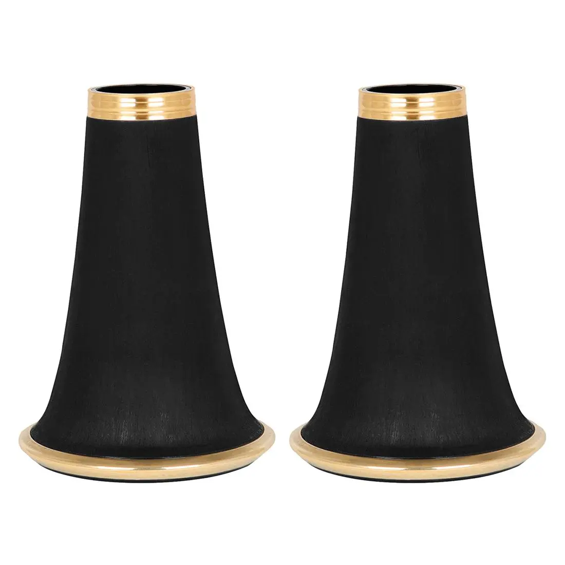 Black Clarinet Mouthpiece with Gold-plated Rim, 2 Counts Durable Clarinet Mouthpiece, Wind Instrument Accessories for Bb Clarinet
