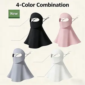 4-Color Full-Face & Neck Mask Drink-Friendly Design Summer Sun Protection UV-Resistant Outdoor Cycling Face Neck Guard Washable Reusable Cooling Comfortable Full Chin Coverage