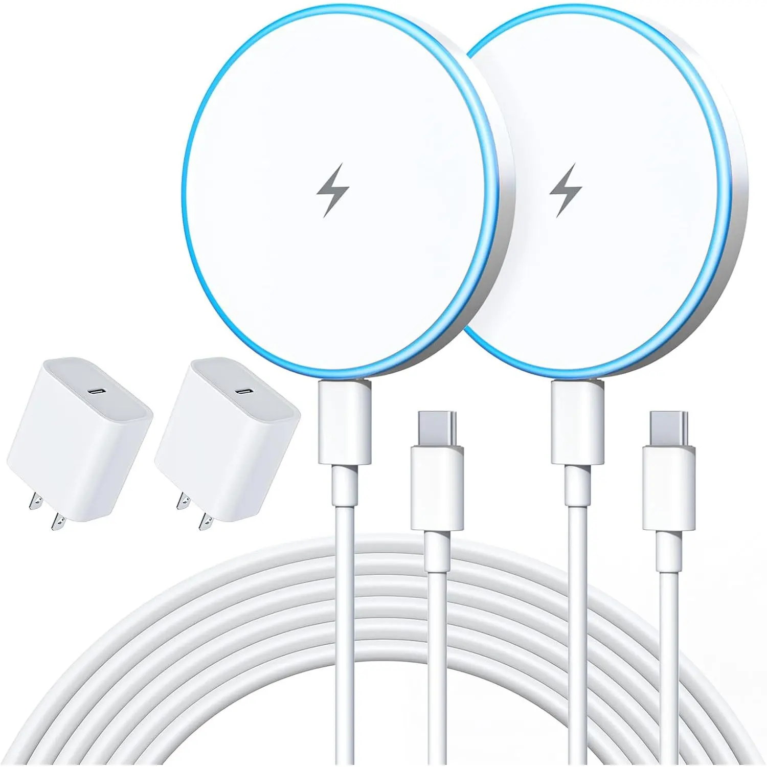 2Pack MagSafe   Charger for  17 16  ,   Pad with 2Pack  USB C  Block for  17/16/15/14/13/12 Series/AirPods 4 3/2/Pro 2/3