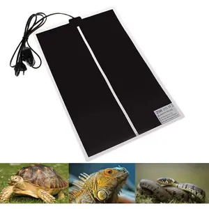 Reptile Heating Pad with Temperature Adjustment, 110V Non-Adhesive Heat Mat for Reptiles Tortoise Snakes Lizard Gecko Hermit Crab Turtle Amphibians - 20W Terrarium Heat Pad