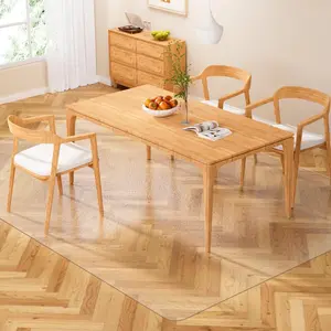 Clear Floor Mat 5x8 for Under Dining Table - Plastic  Non Slip Vinyl Area Rug, Hard Floor Protector Against Spills & , Easy Clean Carpet Cover for Kitchen, Living Room