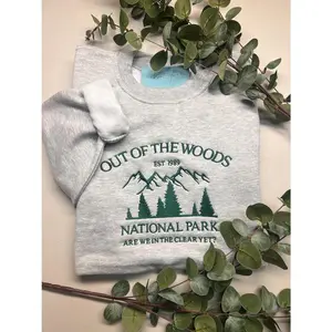 Out of the woods embroidered Sweatshirt Hoodie Retro vintage trendy eras style xmas present gift stocking filler Cotton Menswear Embroidery Personalized