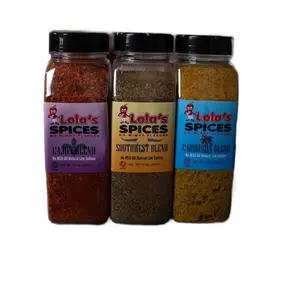 Lola’s Spices Cajun, Caribbean & Southwest Seasoning Blends - Low Sodium, All Natural, No MSG, Versatile for Meat, Fish, Rice & More - Powder, Flavor