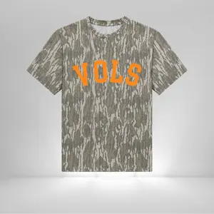 VOLS Camo Graphic T-Shirt | Vintage Orange Letter Print Tee | Unisex Football Fan Shirt for Men & Women | Game Day Apparel