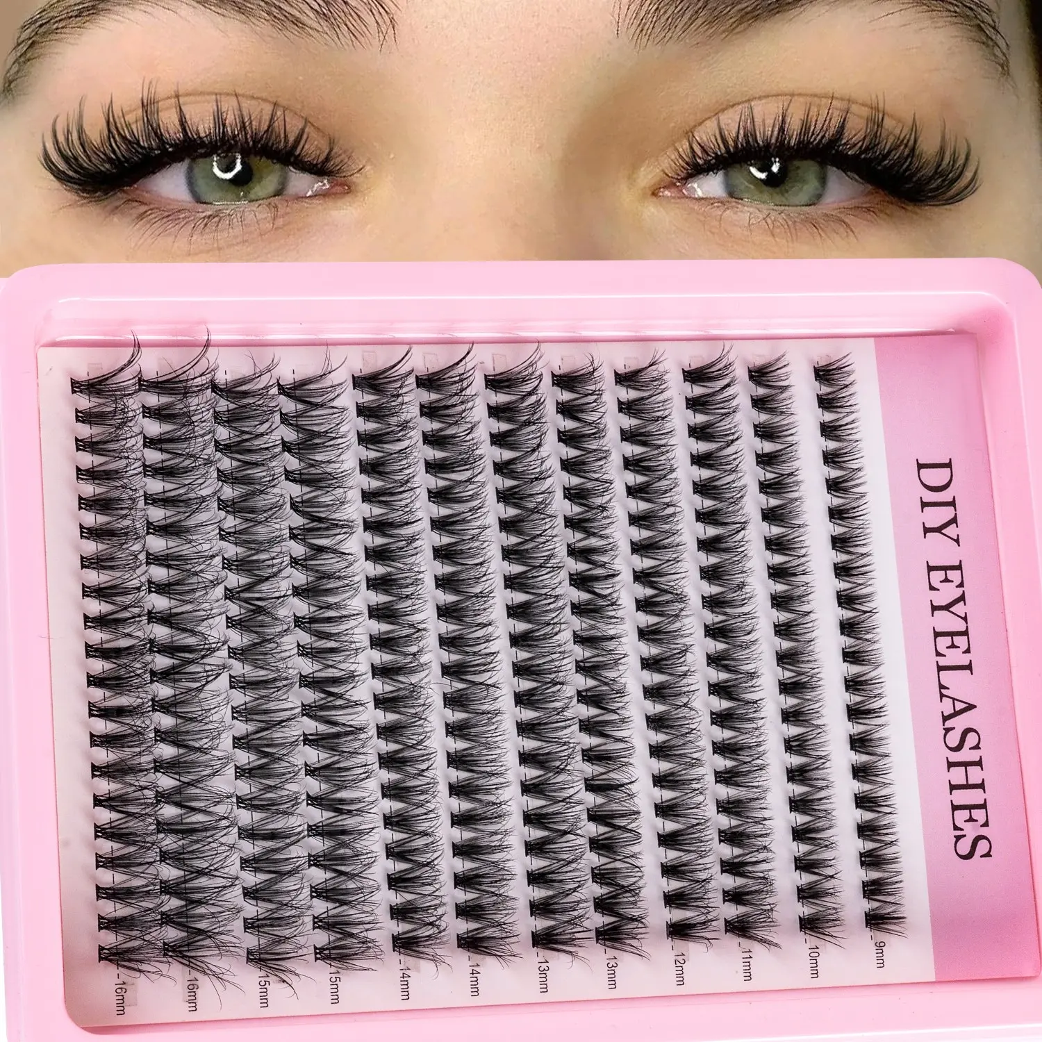 Natural Look Single Cluster False Lashes, D Curl Dense DIY Extension, Enhances Fit and Density, Non-Toxic, 0.07mm Thickness, Eyelashes
