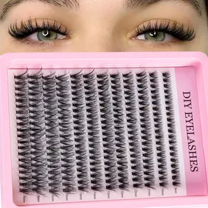 Natural Look Single Cluster False Lashes, 30D D Curl DIY Extensions, 8-16mm Mixed Length, Enhance Density and Fit, Non-Toxic
