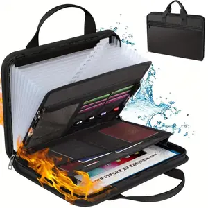 1pc Waterproof and Fireproof File Bag, Foldable Accordion Document Organizer, Large Capacity Travel Storage Pouch, Travel Organization Pouch, Durable Pouch