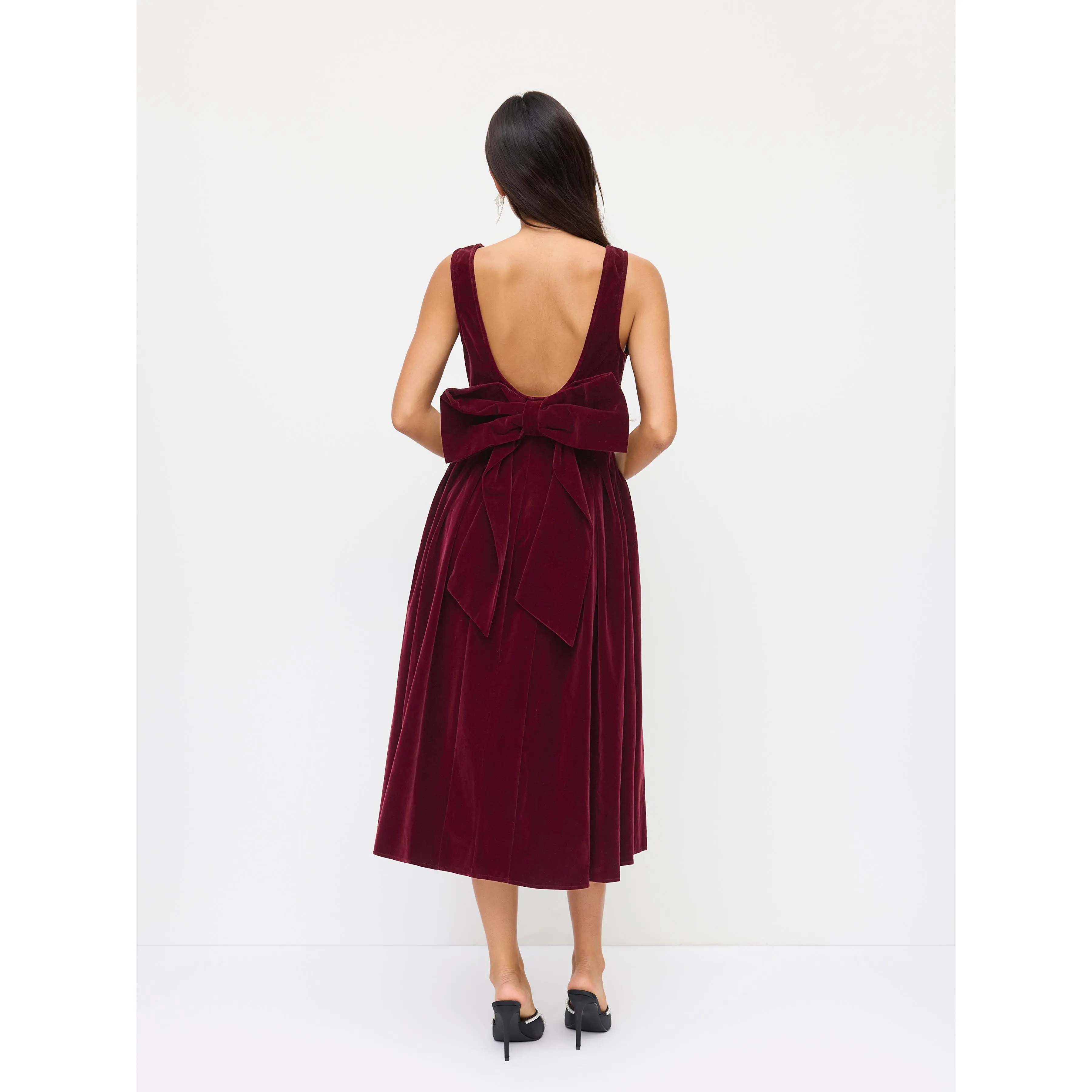 knee length dresses for ladies Big Bow Front Tube Dress 10