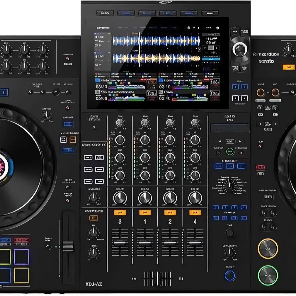 Pioneer DJ XDJ-AZ Professional 4-Deck All-in-1 DJ System - 10.1-Inch Touchscreen, Built-in Wi-Fi, SonicLink Wireless Tech, Performance Pads, Beat FX Audio System