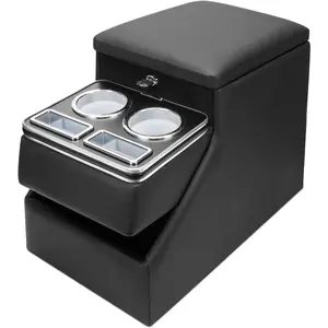 Center Console Between Seat for Minivans, SUVs, Middle Van Console Floor Console Organizer Storage Box with Locking