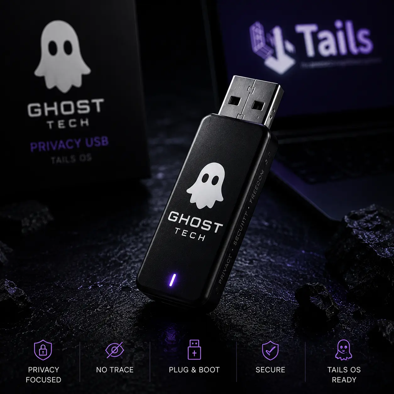 Ghost Tech Privacy USB – Bootable Tails OS USB Drive