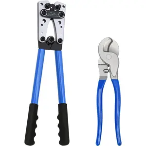 Lug Crimping Tool, Wire  Tool with   for AWG 10-1/0 Electrical Lug , Heavy Duty Wire Lugs,  Terminal, Copper Lugs