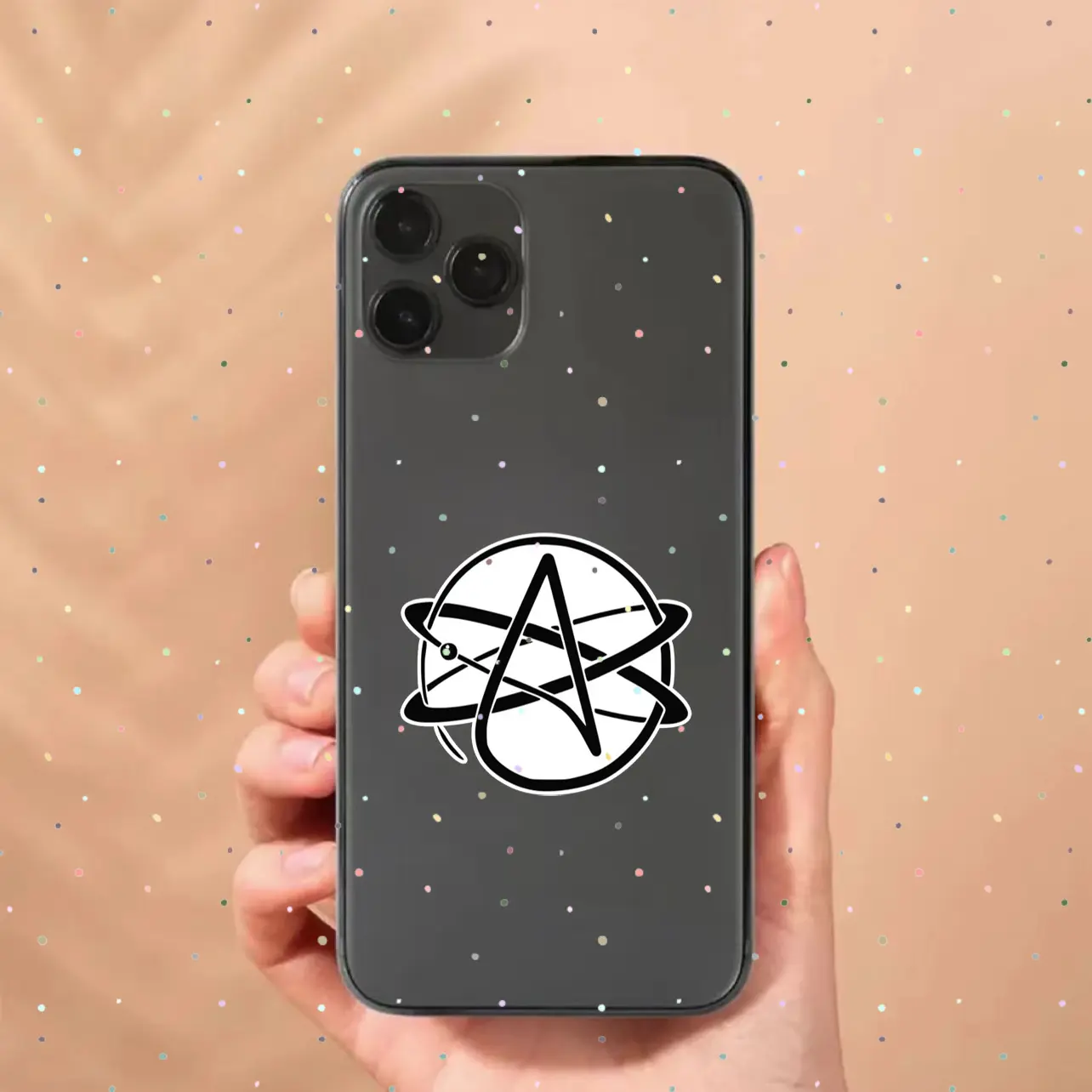 Vinyl Stickers, ATHEIST SYMBOL ATOMIC， Suitable for Car Bumpers, Mobile Phones, Laptops, Toolboxes, Trucks, Refrigerators, Water Bottles, Helmets, with Humorous Stickers, Car Sticker Stickers, I Am Just A Sticker!